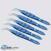 Titanium Utrata Capsulorhexis Forceps Curved Angle Ophthalmic Instrument