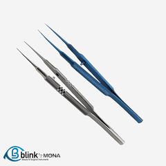 Straight Ophthalmic Suture Tying Forceps Surgical Instrument 1*2 Tooth with Round Handle