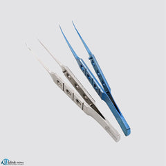 Curved Kelman Mcpherson Forceps Toothed Ophthalmic Instrument with Three-hole