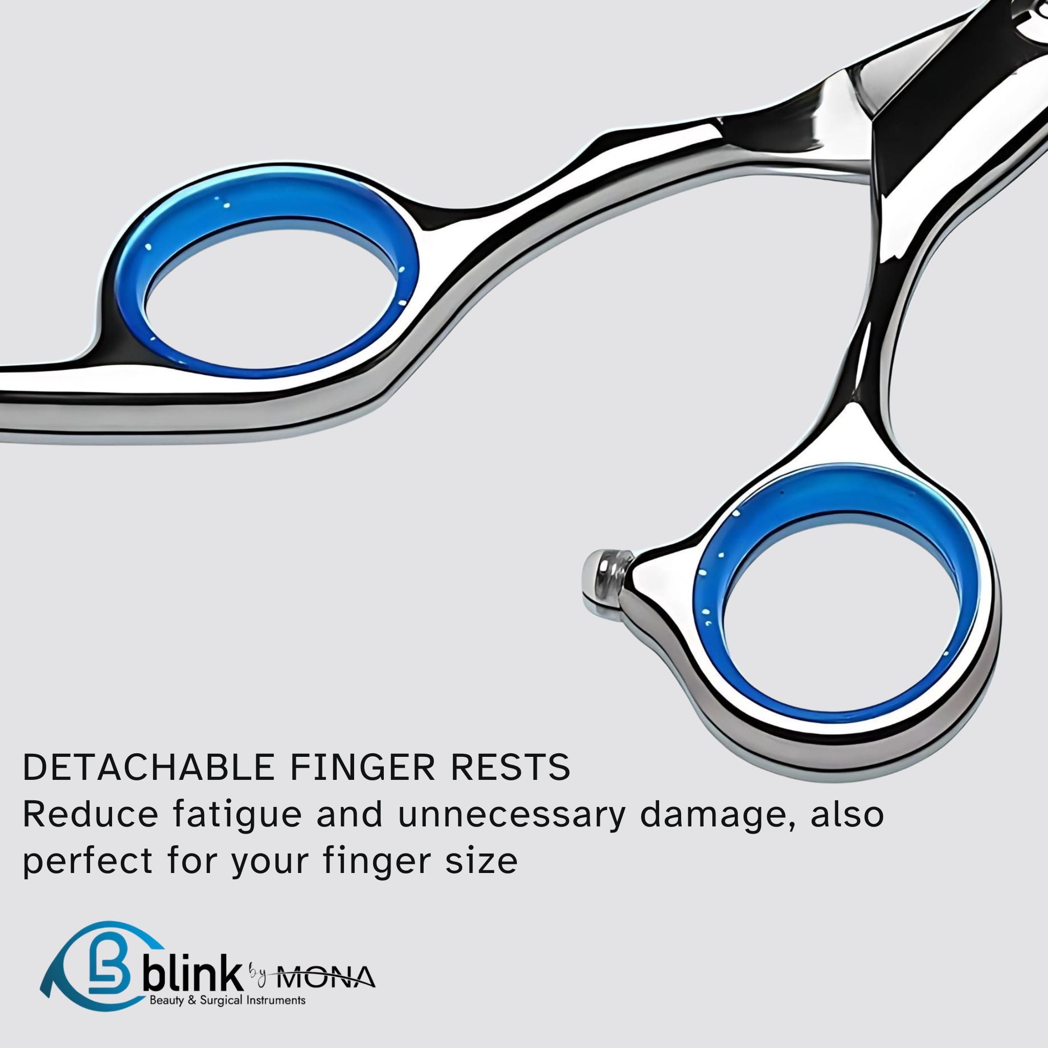 Side view of hair cutting scissors showing mirror polish finish