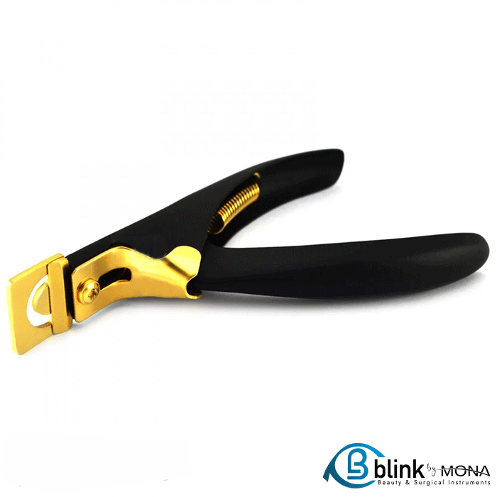 Acrylic Fake Nail Clipper (Black & Gold)