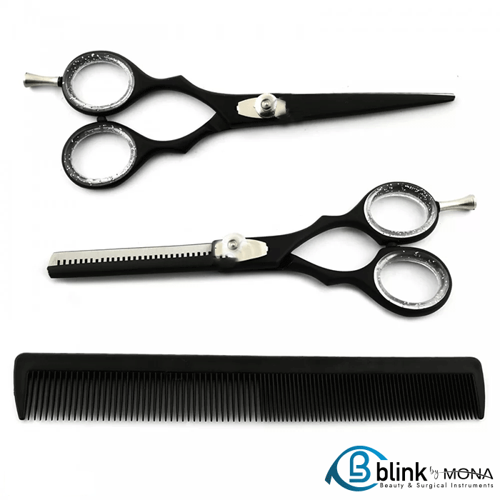 Black Barber Hairdressing Scissors Set