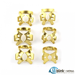 4Pcs Dental Rubber Dam Clamps Winged Gold Coated