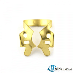 4Pcs Dental Rubber Dam Clamps Winged Gold Coated