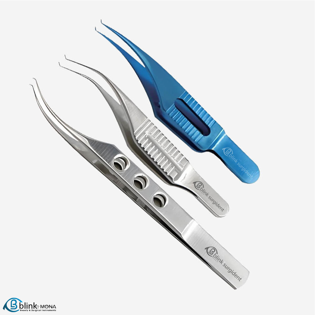 Curved Ophthalmic Suture Tying Forceps Surgical Instrument 1*2 Tooth