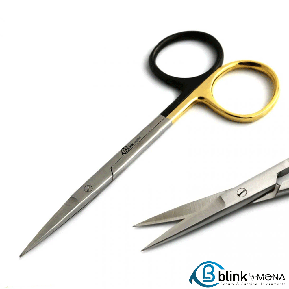 Iris Scissors Straight TC Gold/Black Ring
